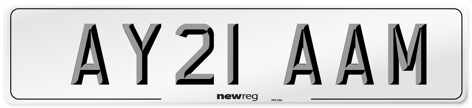 AY21 AAM Number Plate from New Reg